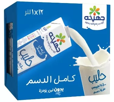 كرتونة لبن جهينة لتر *12 